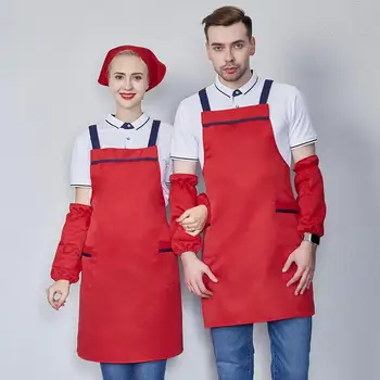 

Cooking Kitchen Waterproof Aprons for Women Men Chef Waiter Cafe Shop Aprons Bibs Dining Room Barbecue Cooking Apron Bib