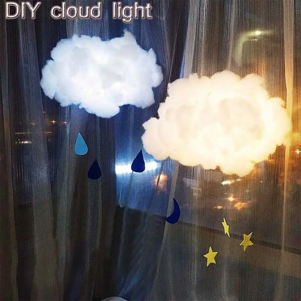

2 colors DIY Handmade Cotton light Gift Birthday Night Light Cloud Shape Lamp Bedroom Creative Illumination kids room decoration