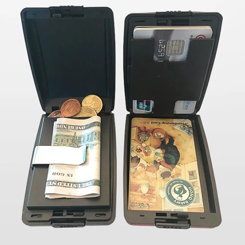 1pc Aluminum Bankcard Blocking Hard Case Wallet Credit Card Anti-RFID Scanning Protect Card Holder Aluminum wallet