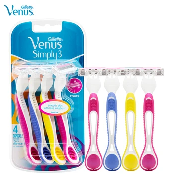 

Gillette Venus Simply 3 Women's Disposable Razors for Traval with Free Razor Box 4pcs/Pack