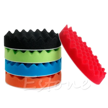 

5Pcs 6inch 150mm Waffle Sponge Buff Polishing Pad Kit For Car Polisher R2LC