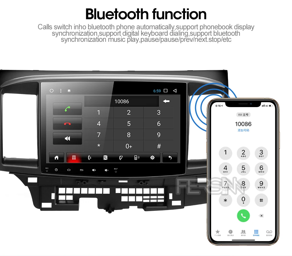Top Fersinny CYS1060 2G Octa Core Android 9.0 for Mitsubishi Lancer stereo multimedia GPS Radio car dvd gps player stereo gps 7