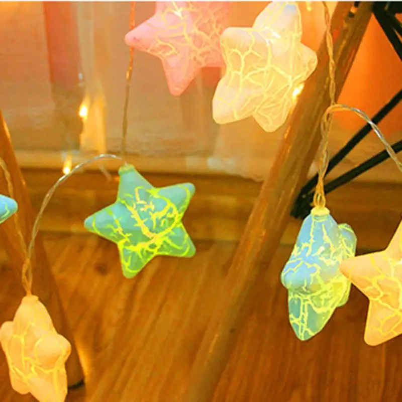 

40 LEDs Cracks Star String Light Lovely Decorative LED Party Holiday Lamp Home Q84D for LED