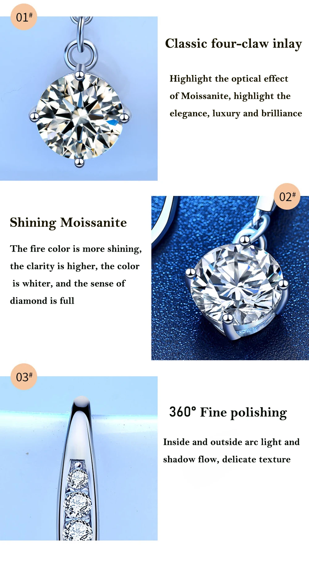 Smyoue 925 Silver Jewelry Woman 100% Silver Korean Temperament One Carat Moissanite Drop Earrings For women GRA Certification