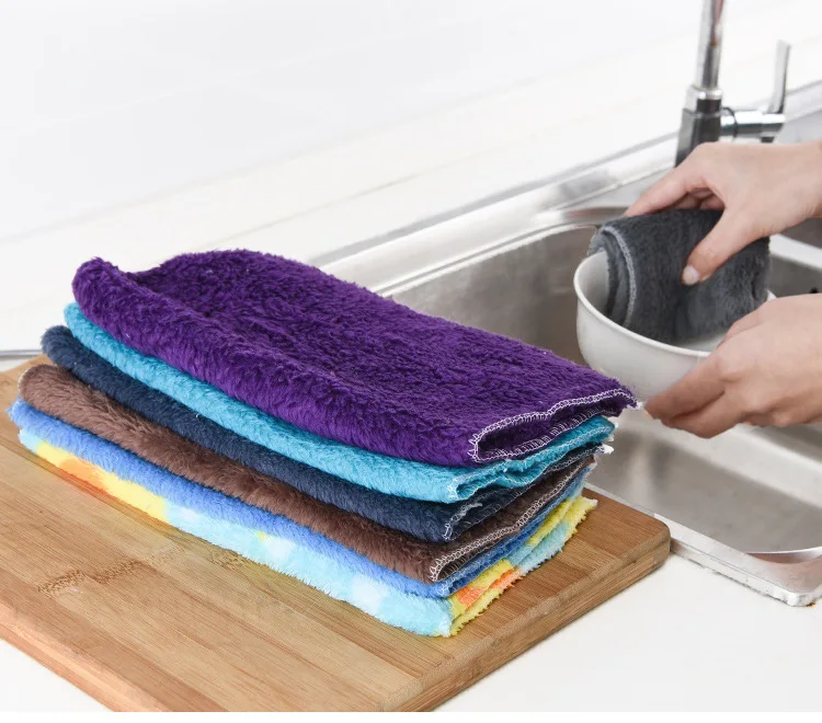 Oil-free Cleaning cloth Dishcloth Multi-functional Fiber Scouring Pad xi jin Soft Hand Towel Wholesale