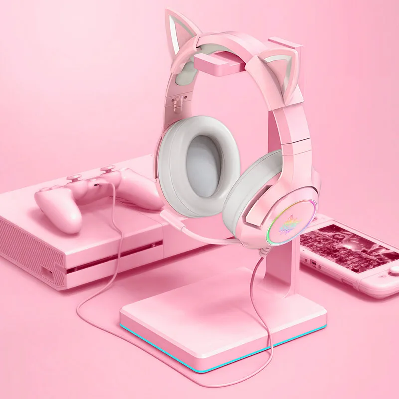 Auriculares Para Juegos Micrófono Para Juegos Rosa 3,5 Mm Auriculares Para Juegos Micrófono Para Juegos Rosa 3,5 Mm