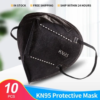 

Black 10-100 PCS KN95 Mask Adult Safety Dust-Proof Protective Masks Breathable Reusable FFP2 KN95 Maseczka Ochronna Mascarillas