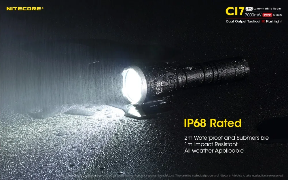 Nitecore CI7 тактический фонарь CREE XP-G3 S3 + SST-10-IR 940nm ИК светодиодный фонарик 18650 Аккумулятор для охоты на открытом воздухе кемпинга