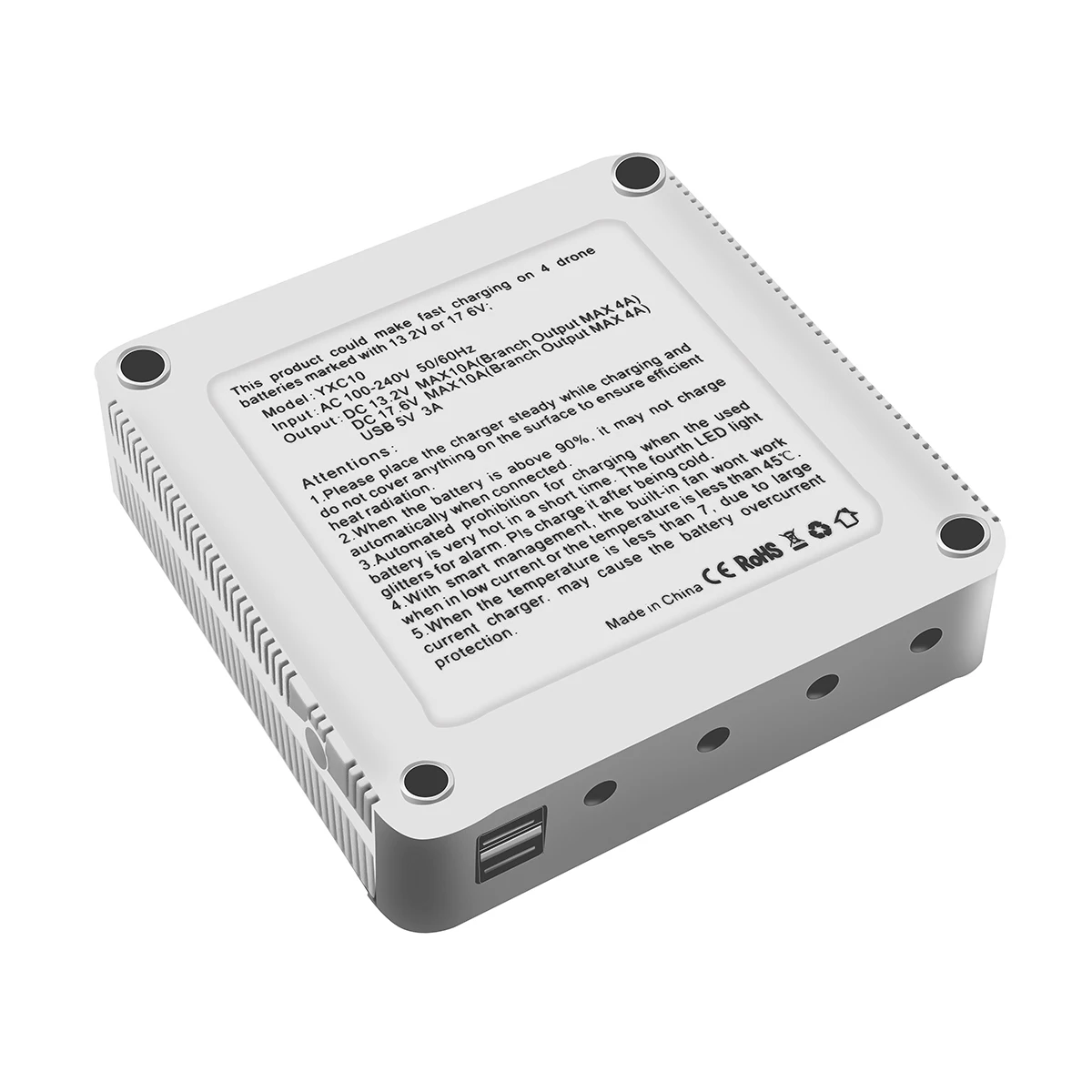 6in1 Battery Remote Controller Charger 2 USB 4 Battery Plug for Xiaomi X8 SE MI Drone RC Parallel P