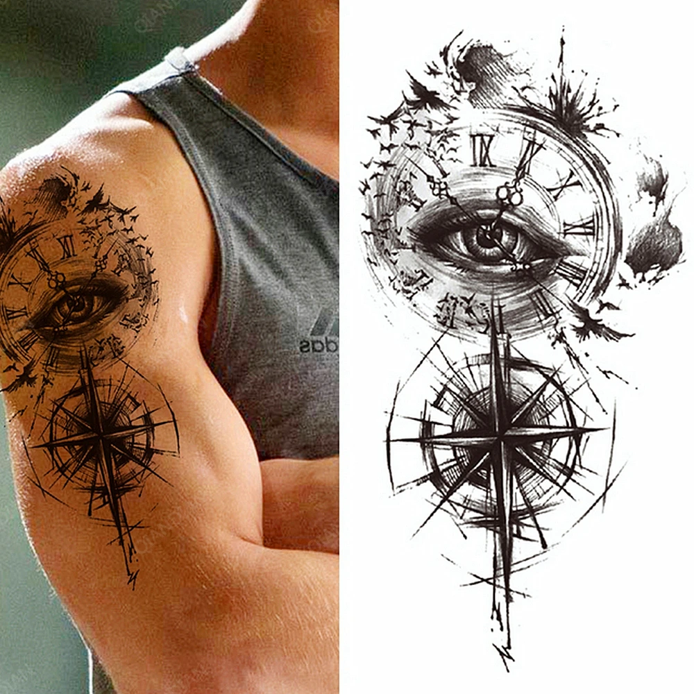 Pegatinas De Tatuajes Temporales Impermeables Para Hombres Mangas De pegatinas-de-tatuajes-temporales-impermeables-para-hombres-mangas-de