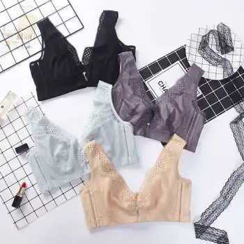 

New Memory Soft Steel Ring Crystal Cup Ultra-thin Adjustable Bra Beauty Vest-style Underwear Widened Shoulder Straps Sujetador