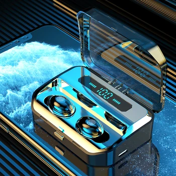 

TWS 5.0 Bluetooth mini Stereo Wireless Earphone Waterproof Headset Earbuds Support iOS/Android Phones HD Call Headphone dual mic