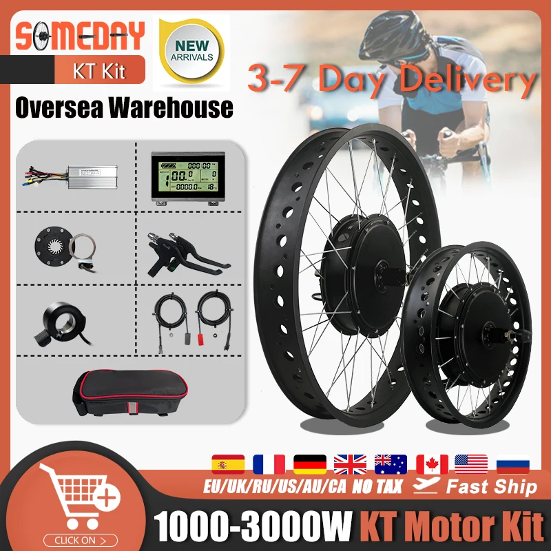 SOMEDAY Fat Tire Electric Bike Kit 1000W 1500W 3000W Rear Wheel Hub Motor 20 26 Inch 170mm 190mm For Snow Ebike Conversion | Спорт и