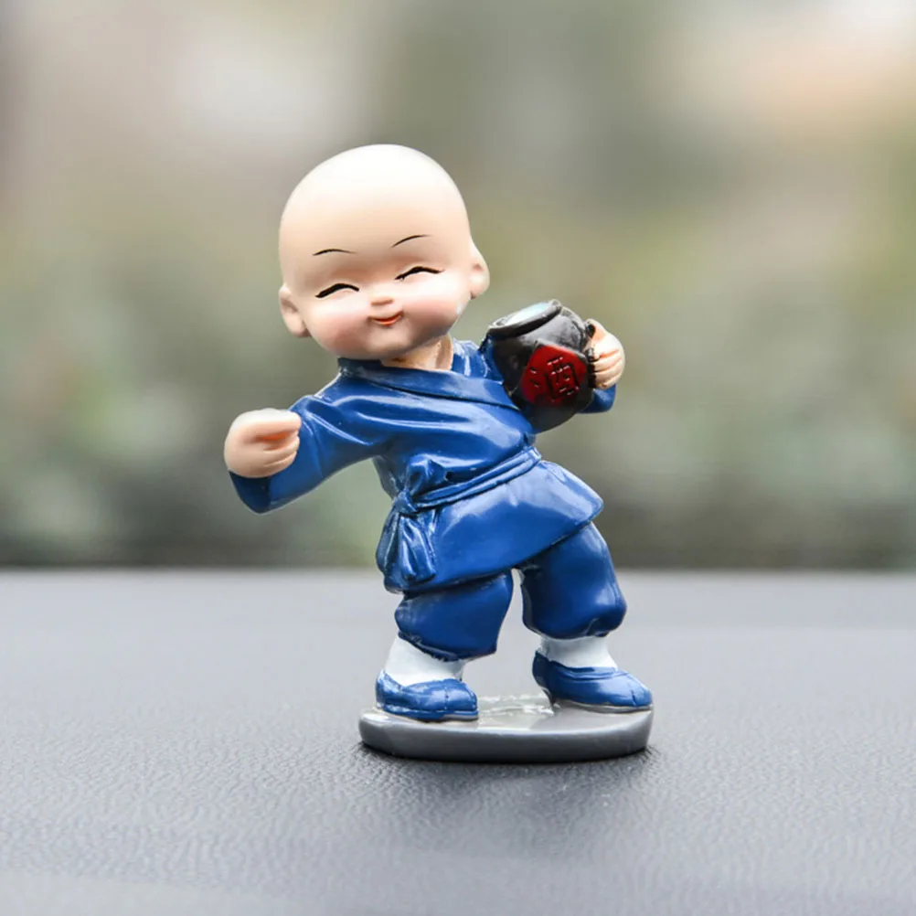 4 шт. четыре маленькие милые KongFu монах автомобильный интерьерный дисплей украшение автомобиля орнамент для сиденья дома милые декоративные куклы A20