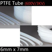 ID 6 мм x 7 мм OD PTFE труба T eflon Изолированная жесткая капиллярная F4 труба высокая низкая термостойкость шланг передачи 3кВ белый прозрачный