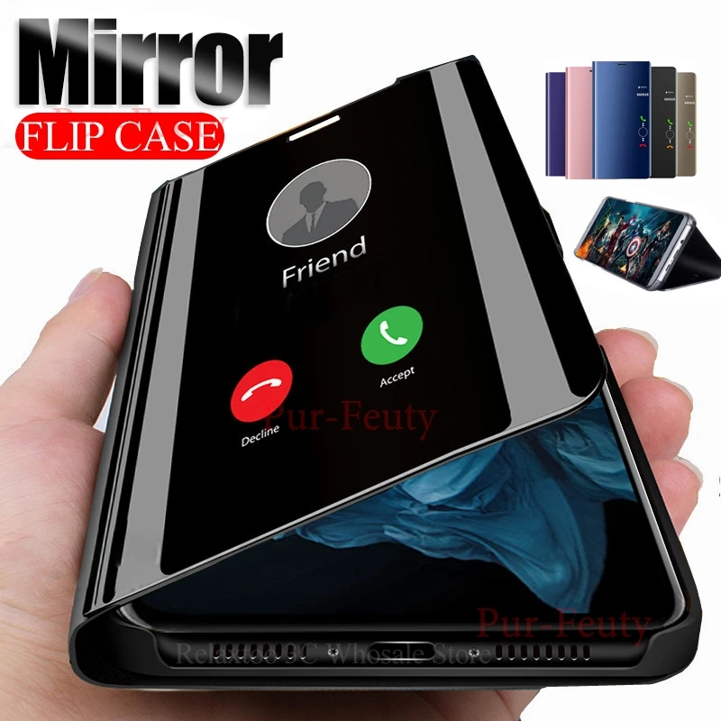 

Case For Xiaomi Redmi Note 7 k20 pro Red Mi go Note 6 5 Pro 6A Y1 lite s2 Mirror Flip stand Cover for Xiaomi mi 9t 9 t a2 lite