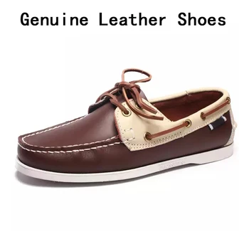 

Genuine Leather Men Casual Shoes Tassel Boat Shoes Classic Loafers Slip On Moccasins Black Driving Shoes England Flats Loafers