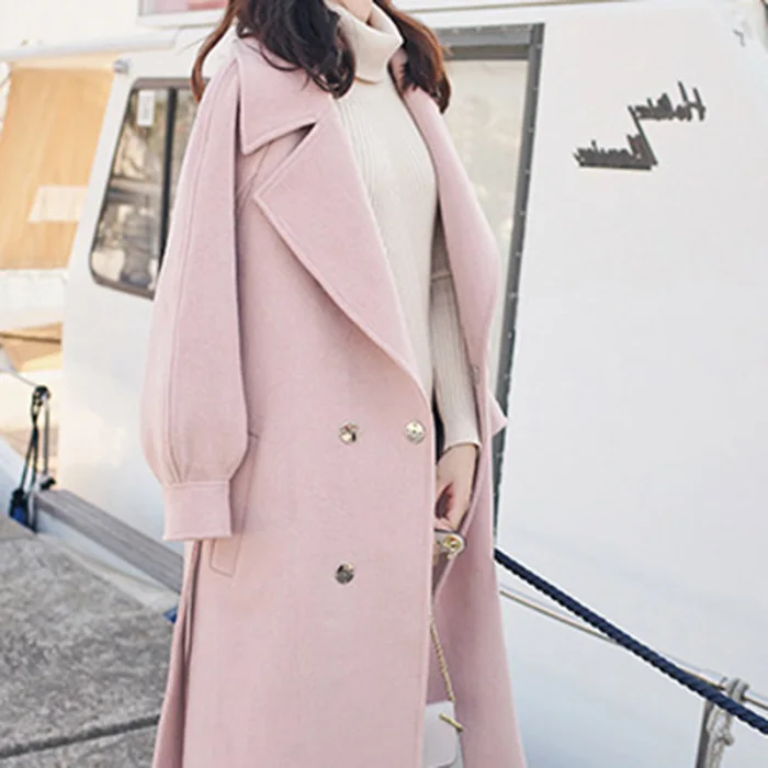 Women Lady Long Sleeve Coat Thicken Solid Color for Autumn Winter Beach Party IK88