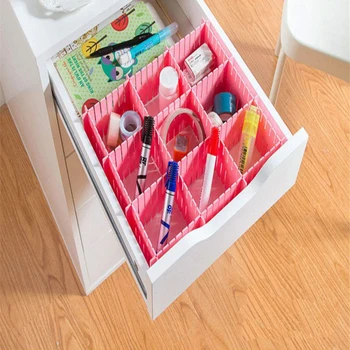 

4PCs/Lot Plastic Drawer Divider Storage Organizer Adjustable Drawer Partition Board Organizer For Socks Underwear Clothes Box