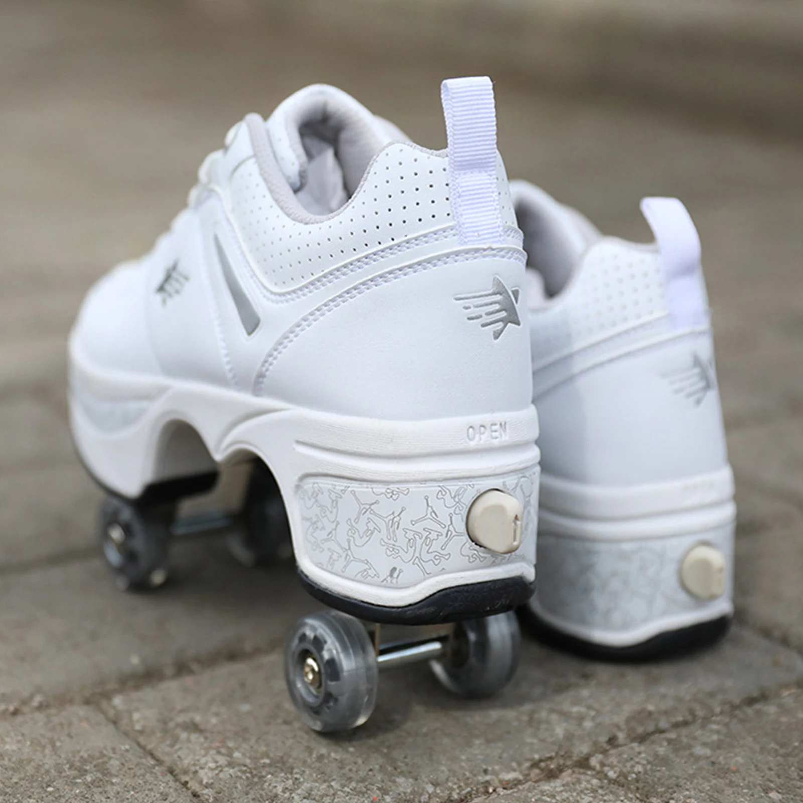 Deformation Roller Shoes Double-Row Deformed Roller Skates 4 Wheels Roller Skates Parkour Shoes Sneakers With Wheels For Child