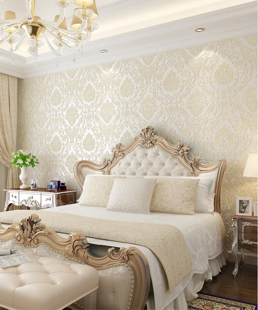 QIHANG European Fine 3D Relief Luxury Damascus Bedroom Living Room TV Non-woven Wallpaper 0.53m*10m=5.3m2 QIHANG European Fine 3D Relief Luxury Damascus Bedroom Living Room TV Non-woven Wallpaper 0.53m*10m=5.3m2