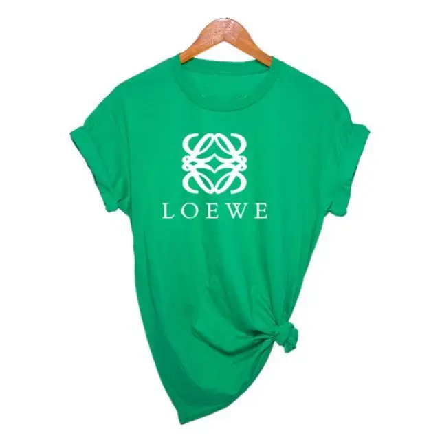Irish Green-B Новинка Harajuku LOEWE Брендовые женские футболки с принтом повседневные футболки летние женские футболки с коротким рукавом женская одежда - Color: Irish Green-B