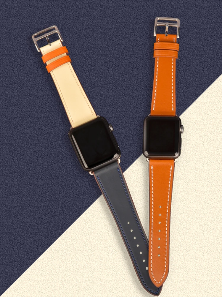 

[promotion] genuine leather strap For apple watch series 5 4 3 2 1 iwatch bands 38 40MM 42 44mm belt single tour men women band