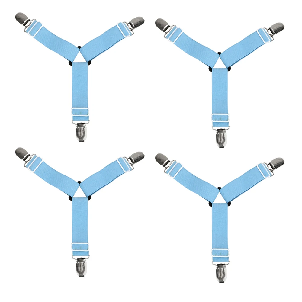 Синий 2 шт. 4 шт. простыни для кровати ремни пряжки для кровати крепления зажимы регулируемые подтяжки держатель пряжки - Цвет: Синий