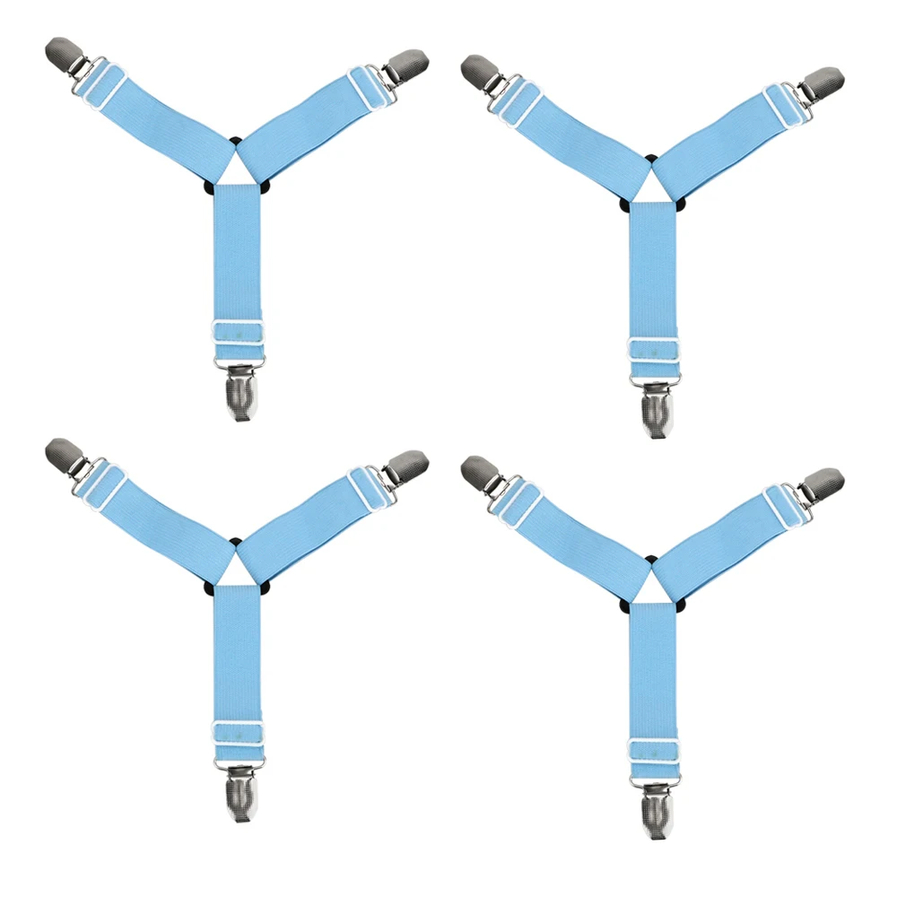 2 шт. 4 шт. простыни для кровати ремни пряжки для кровати крепления зажимы регулируемые подтяжки держатель пряжки - Цвет: Синий