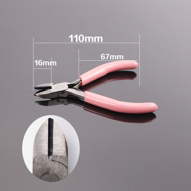 Mini Jewelry Pliers Set DIY Jewelry Making and Fixing Tools Pink Handle with Scissors, Copper Wire Cutting, Oblique Pliers
