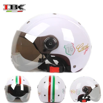 

IBK 3/4 Face New Style Motorbike Electric Bicycle Helmets Universal Anti-UV four season Vintage White Helmet IBK-M18