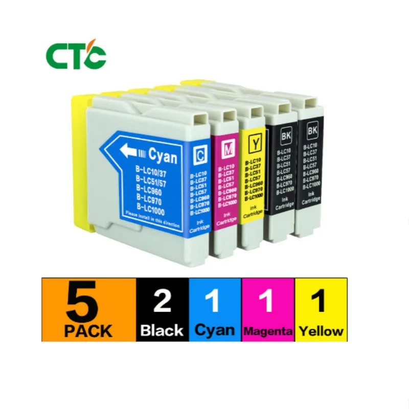 

5 piezas LC970 cartucho de tinta Compatible para hermano DCP-465CN DCP-130C 135C 137C 150C 153C 155C 157C 330C 350C impresora de