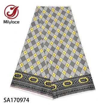 

2o19 new African printing satin fabric 5 yards Ankara digital priting satin fabric silk-like fabric for garments SA170961-77