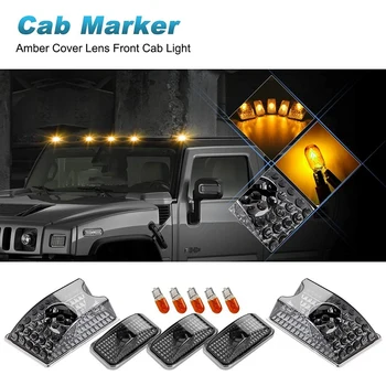 

5Pcs/Set Smoke Lens Top Roof Cab Marker Light Cover Lens for Hummer H2 SUV SUT 2003-2009