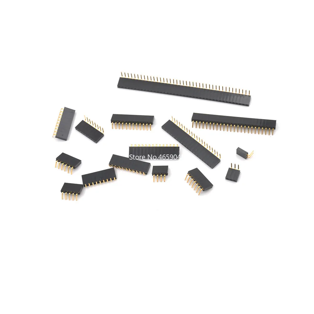 2.54mm 40-Pin Male & Female Round Pin Header Strips - Single Row PCB Connector