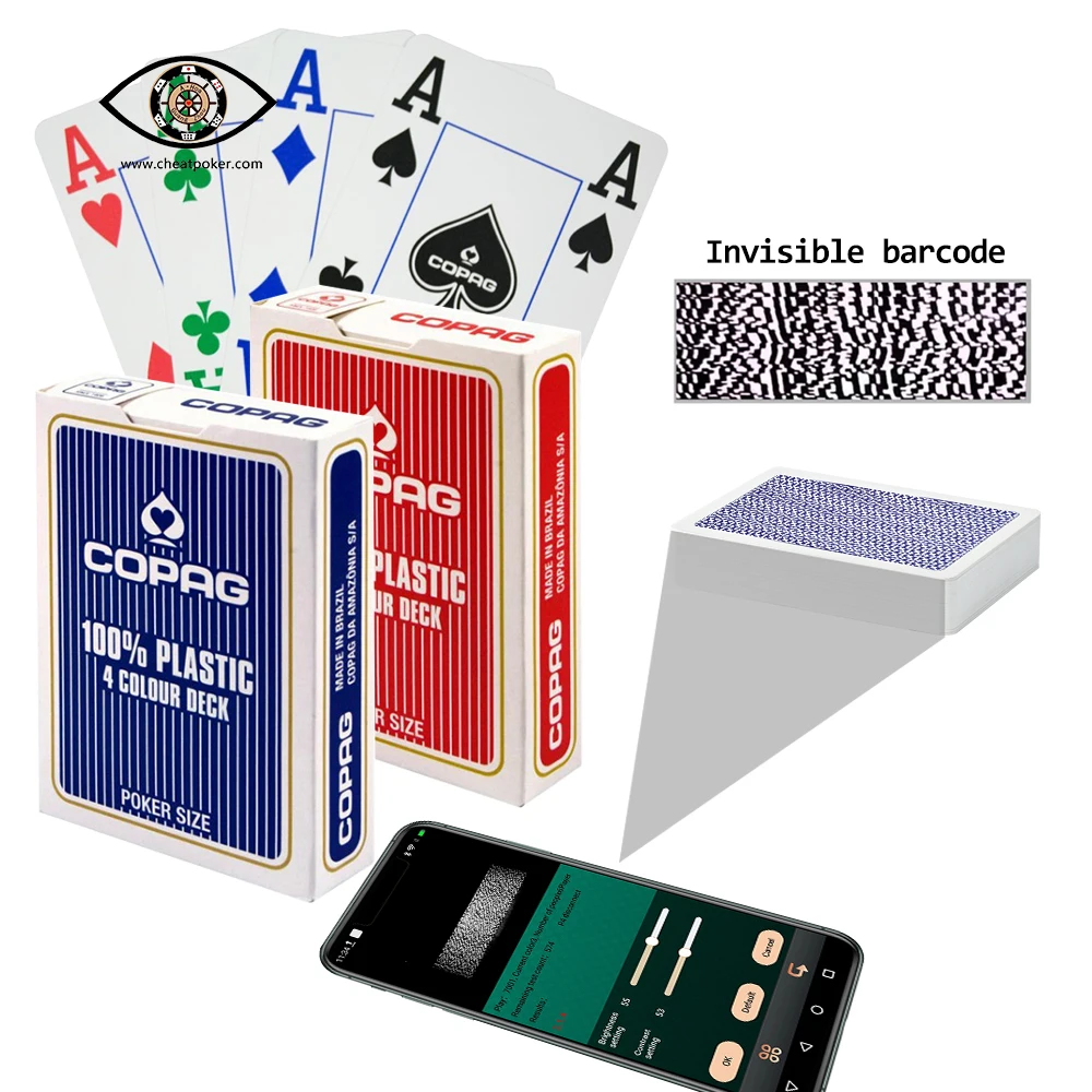 

Copag-Barcode Marked Playing Cards, Plastic Poker Reader, Magic Tricks Board Game, Anti Cheat, 4 Color Deck