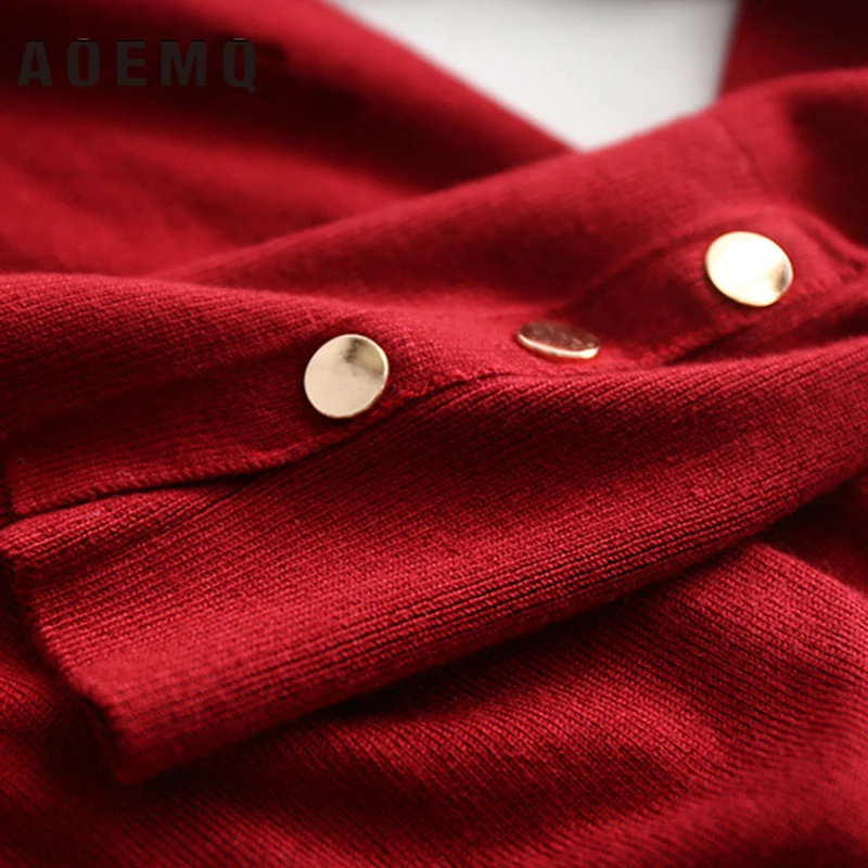 AOEMQ, модная блузка с длинным рукавом, рубашки Nobel, одноцветные/цветные женские топы в полоску, с манжетами, с декоративной пуговицей, блузка и Рубашки, Топы