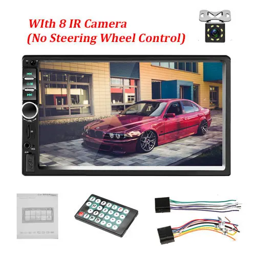 With 8 IR Camera Автомобильный семейный 2 Din Автомобильный Радио " HD Автомобильный мультимедийный MP5 плеер 7018B Авторадио Bluetooth USB аудио стерео камера заднего вида управление - Цвет: With 8 IR Camera