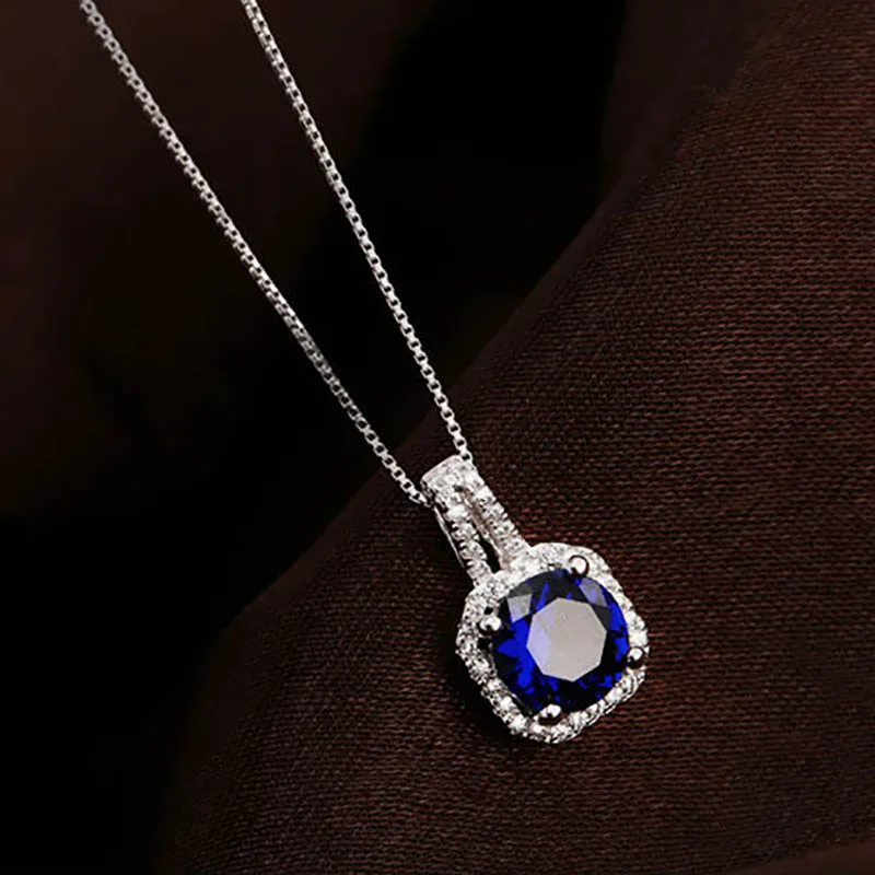 Bague Ringen тонкое ожерелье с геометрическим кристаллом для женщин, модное серебряное 925 ювелирное изделие, 4 цвета, подвеска с драгоценным камнем, подарок на свадьбу