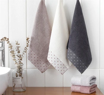

34x34cm 100% Cotton Square Absorbent Dot Solid Color Soft Comfortable Home Men Women Bathroom Travel Face Towel