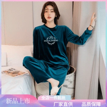 

Autumn Winter Woman Pajama Sets Velvet Homewear 2 Piece Sets Pajamas Woman Sleepwear