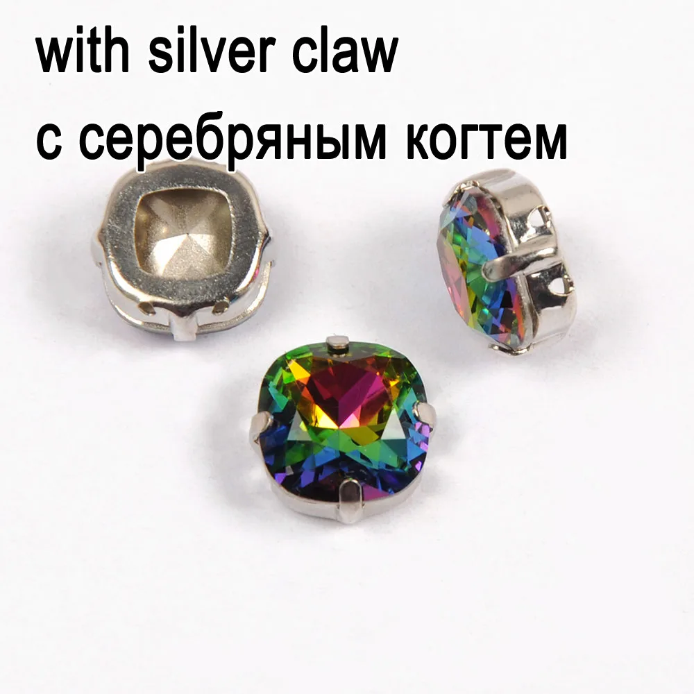 Stone With silver 4470 001VM подушка с заостренным задним швом Стразы K9 стекло кристалл причудливый Камень одежда платье Изготовление ювелирных изделий - Цвет: Stone With silver