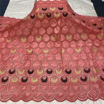 

african bazin riche fabric cotton dry basin brode lace fabric 5yards Swiss Voile In Switzerland Dubai Fabric 14L071161