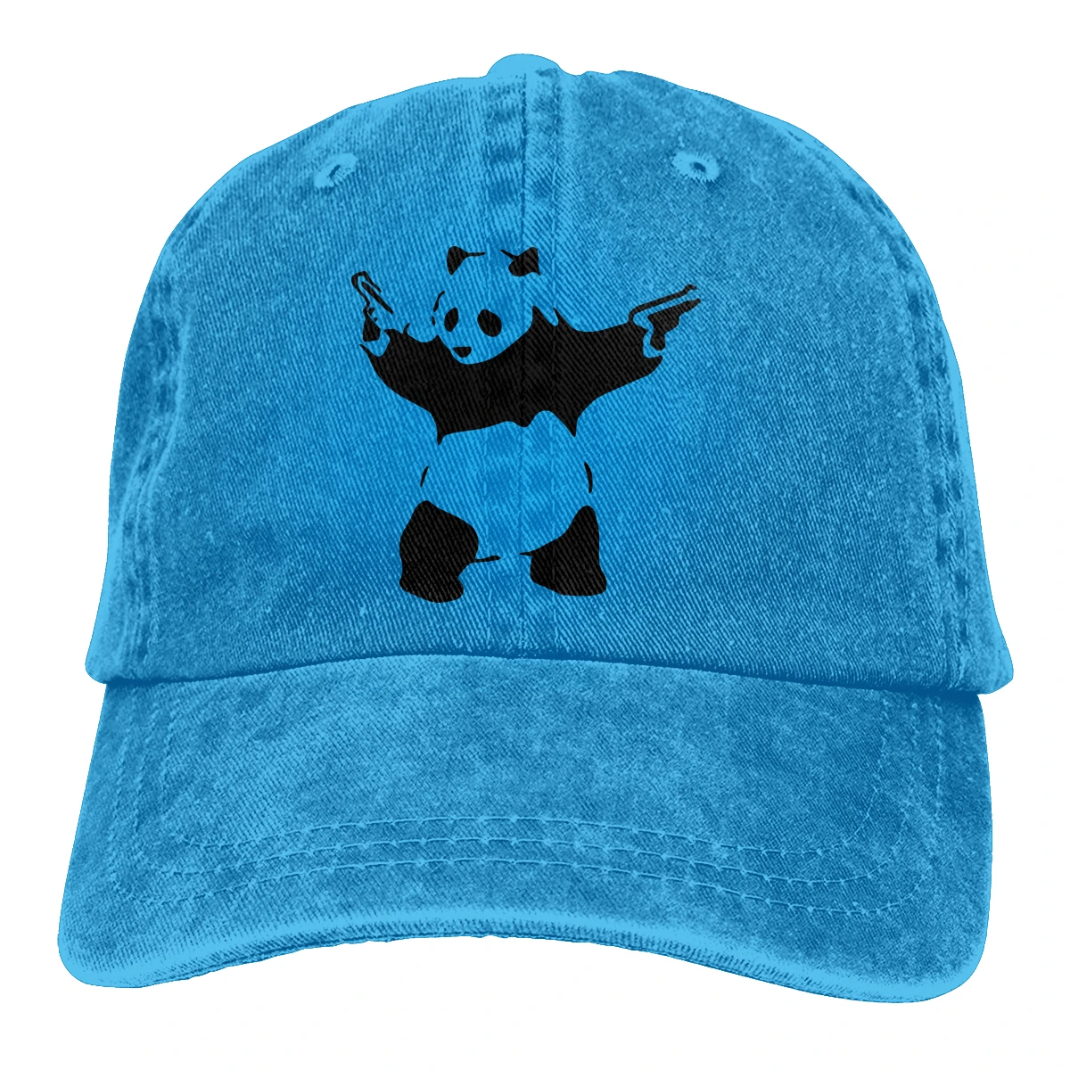 Panda Gun Casquette Natural Unisex Mens Womens Denim Strapback Baseball Cap Adjustable Golf Dad hat