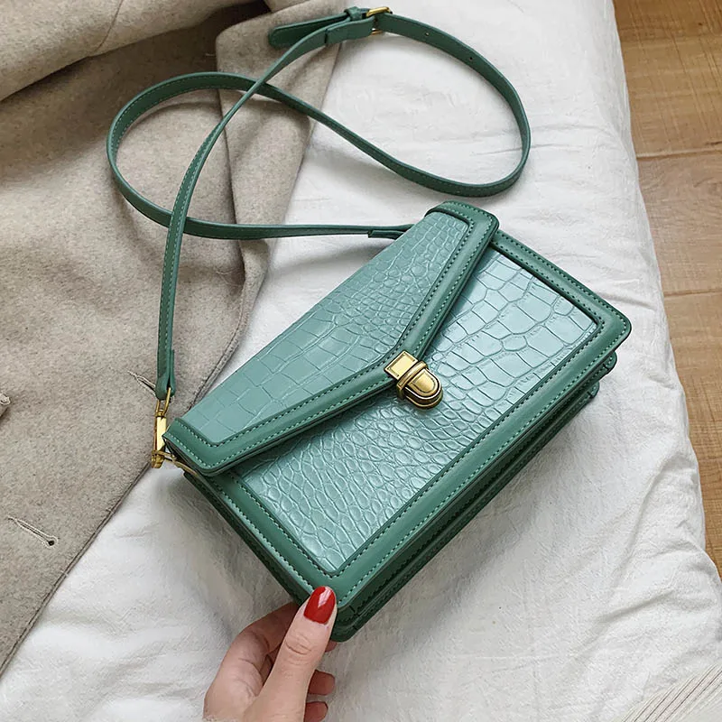 

Stone Pattern PU Leather Small Crossbody Bags For Women 2020 Fashion Shoulder Messenger Bag Female Solid Color Handbag