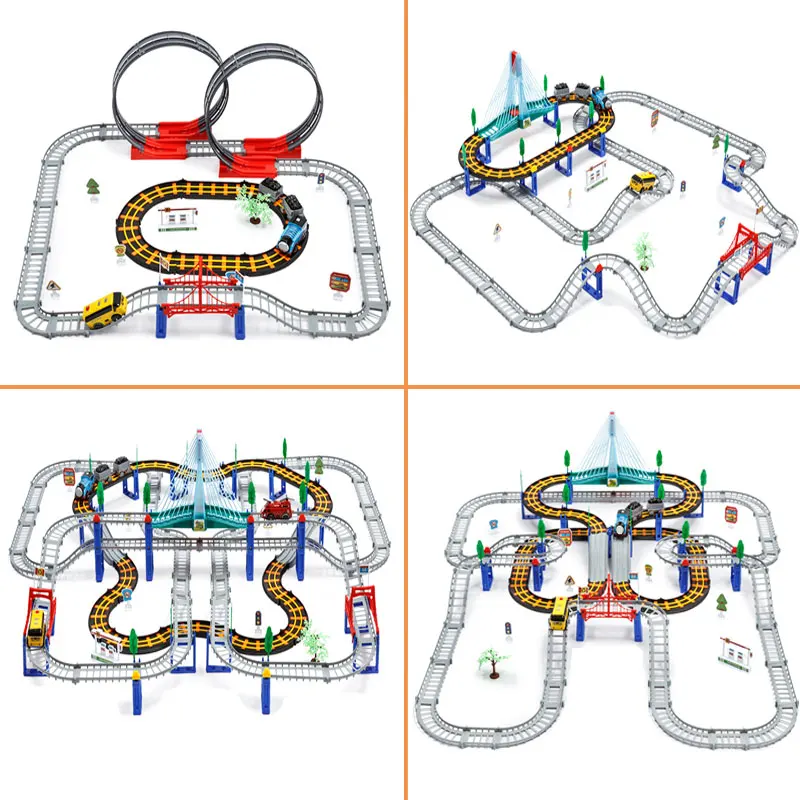 New Electric Train Railway Set Trains Toy For Children's Railway Toys Electric RC Trains Model Simulation Kid Train Toy Set