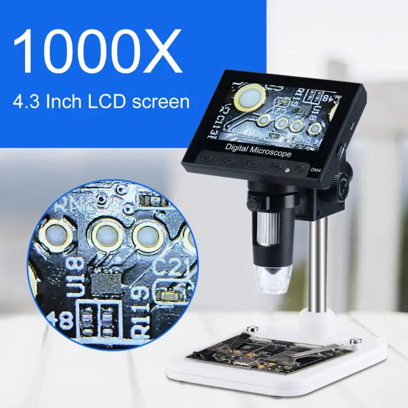 

1000X Digital Microscope Camera Video 720p with 4.3" LCD Screen & Holder & 8 Led