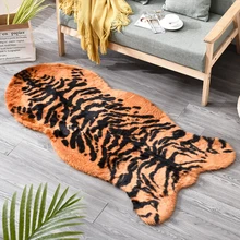 Мягкий ковер из искусственной овчины для гостиной, спальни, чехлы для стульев, Пушистый рисунок тигра, противоскользящий ковер из искусственного меха D20