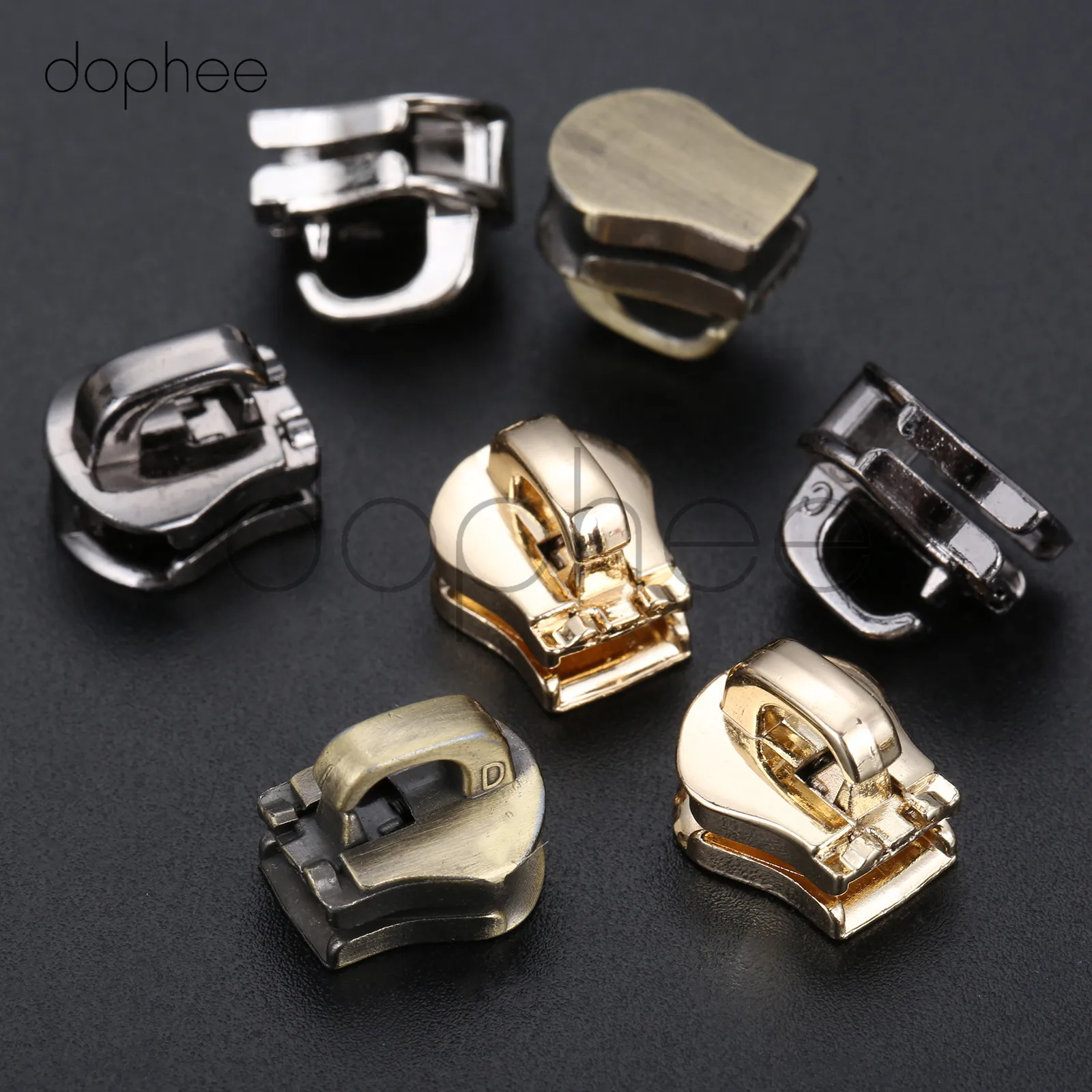 Dophee 10 шт. 3# пулер для металлической застежки-молнии Потяните застежка зиппер сумка багаж одежды DIY Ремонтный комплект Аппаратные аксессуары