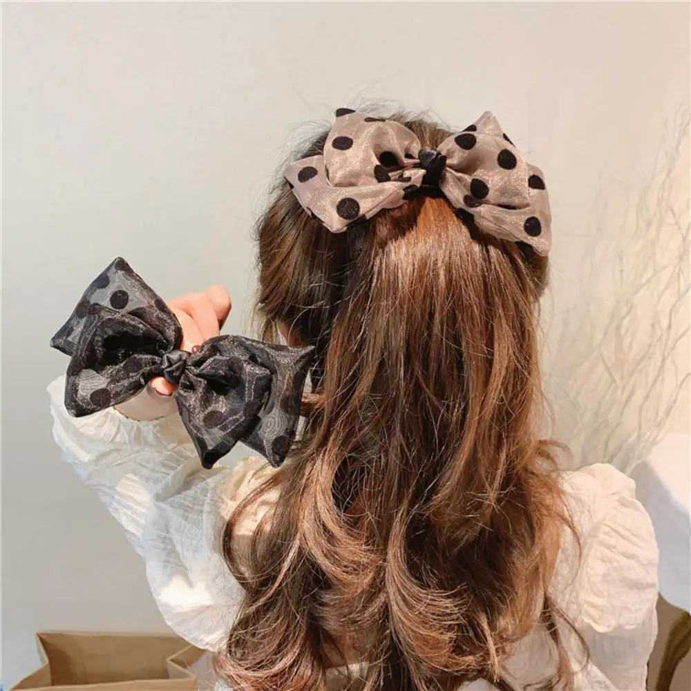 

Colorful Dot Mesh Hair Bows Scrunchies Girls Multi-layer Kids Hair Clips Organza Hairpin Handmade Hairgrips Hair Accessories